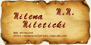 Milena Mileticki vizit kartica